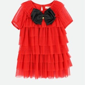 Angel’s Face UK designer Tallulah pleated red holiday dress girls luxe NWT sz6/7